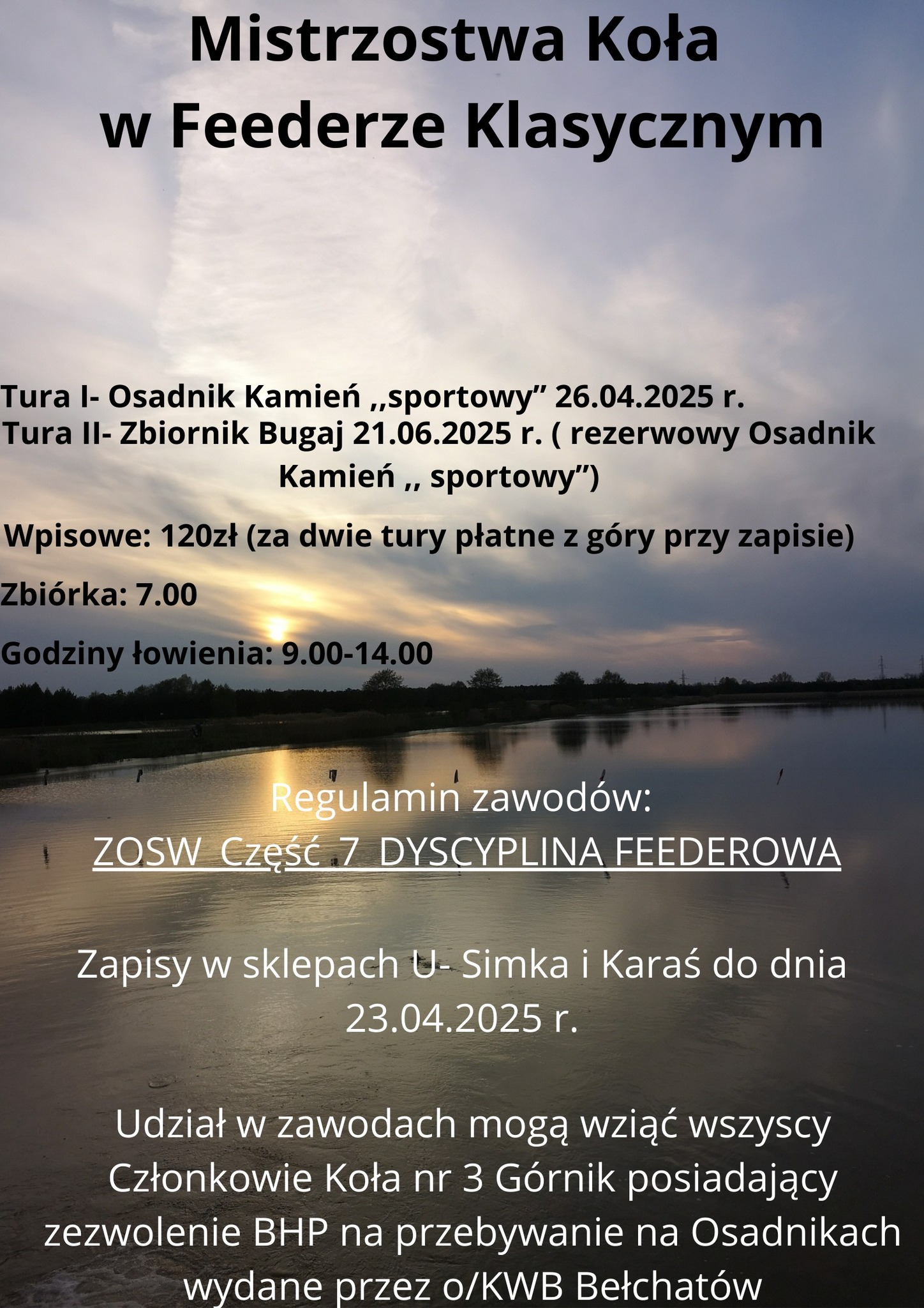 Zaproszenie na Mistrzostwa Koła Górnik w feederze klasycznym